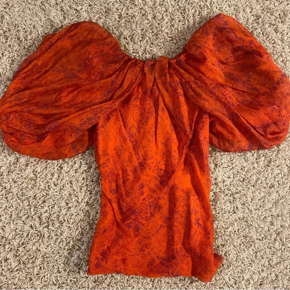 Giambattista Valli silk puff sleeve blouse size 38/XXS - Picture 2 of 9